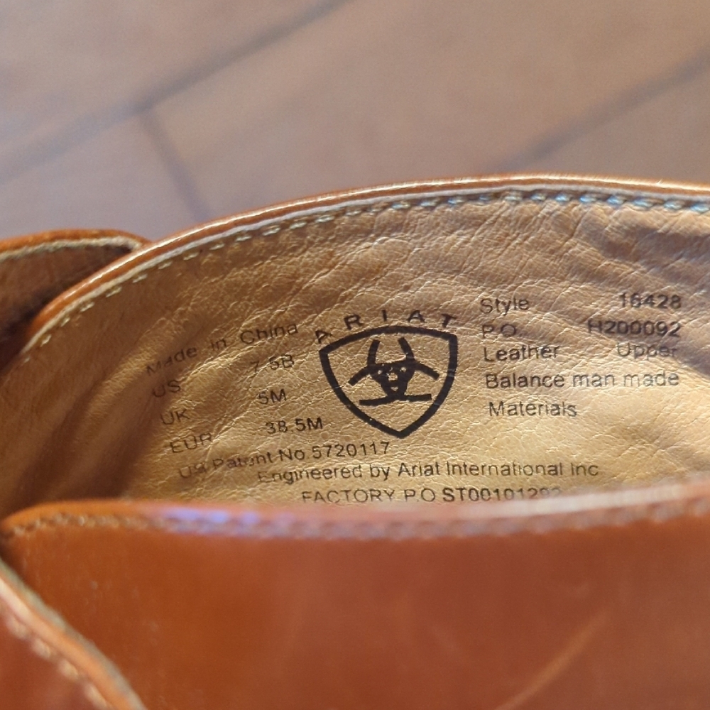 Ariat Brown Leather Ankle Booties with Decorative Buckle 7.5 8 US - Picture 7 of 8
